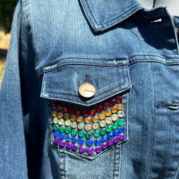 PRIDE Rainbow Jean Jacket - Picture 7 of 9
